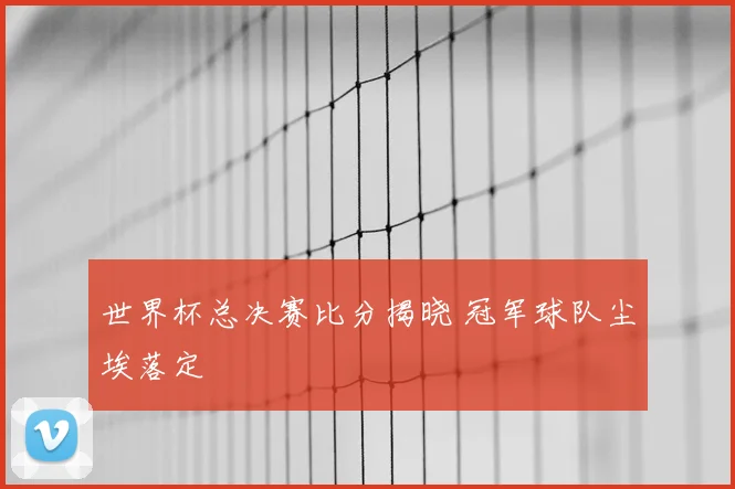 世界杯总决赛比分揭晓 冠军球队尘埃落定